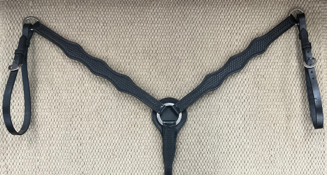 Breast Collar - BC33 - Basket Black Three Scallop