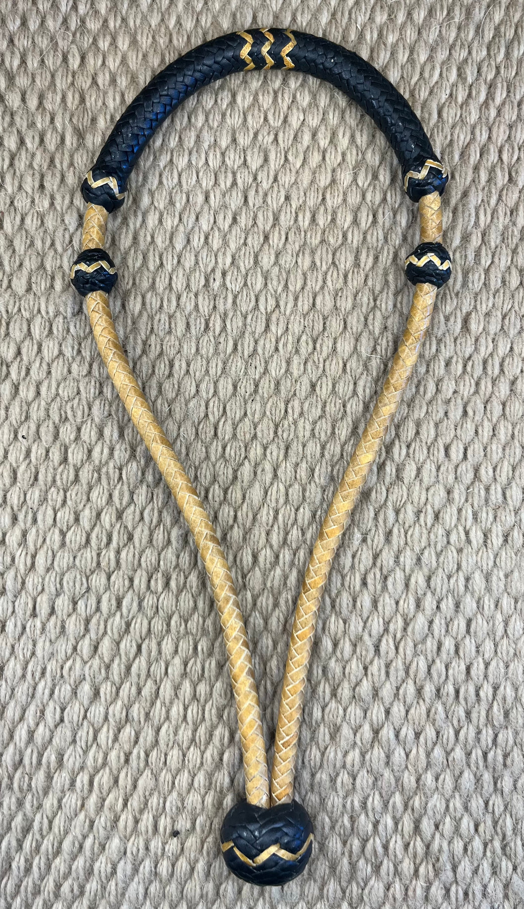 Bosal - B14 - 8 Plait Natural Rawhide w/ Black Noseband 1/4