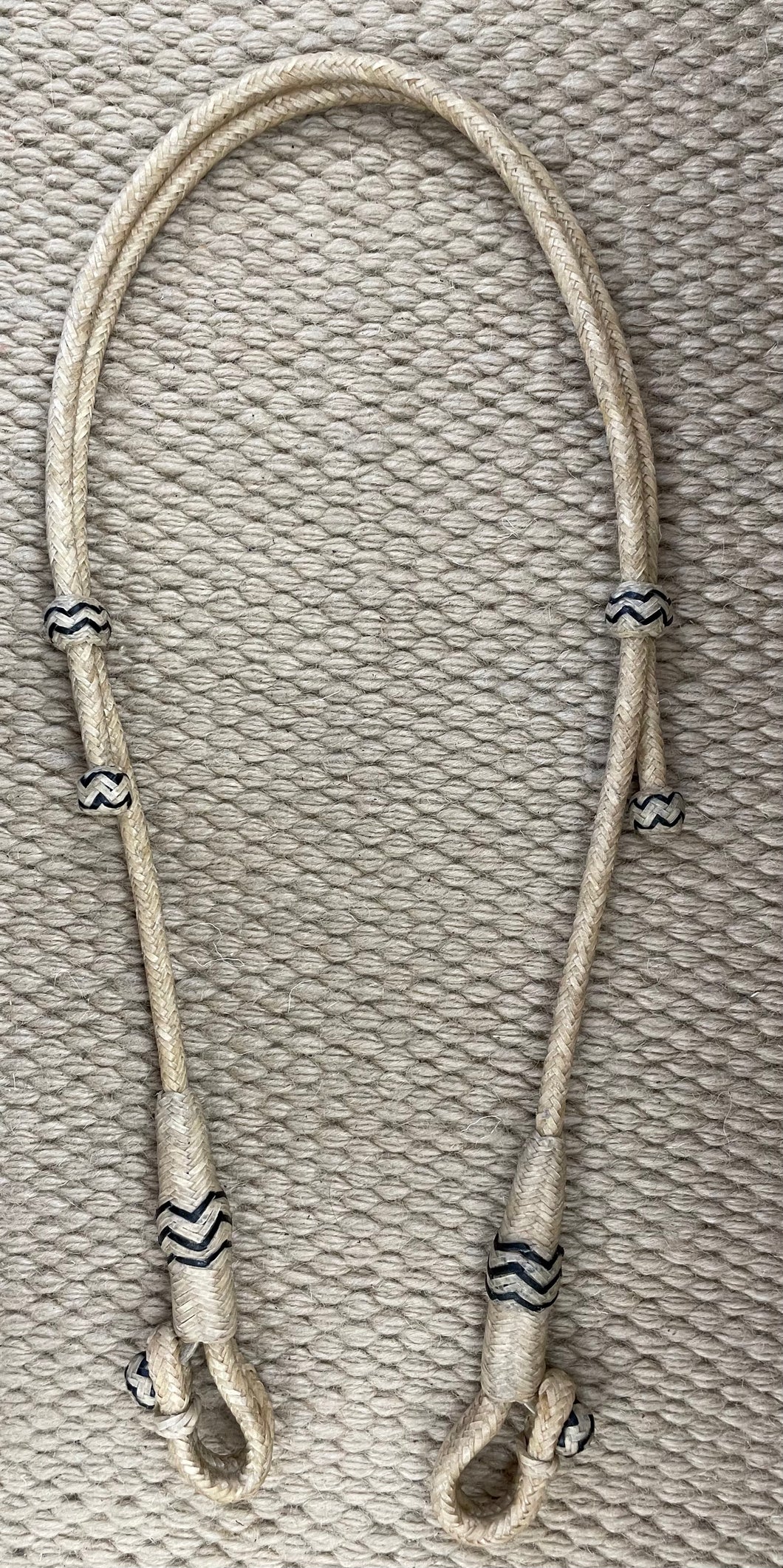 Bosal - H02 - Rawhide Bosal Hanger Natural w/ Black Accents