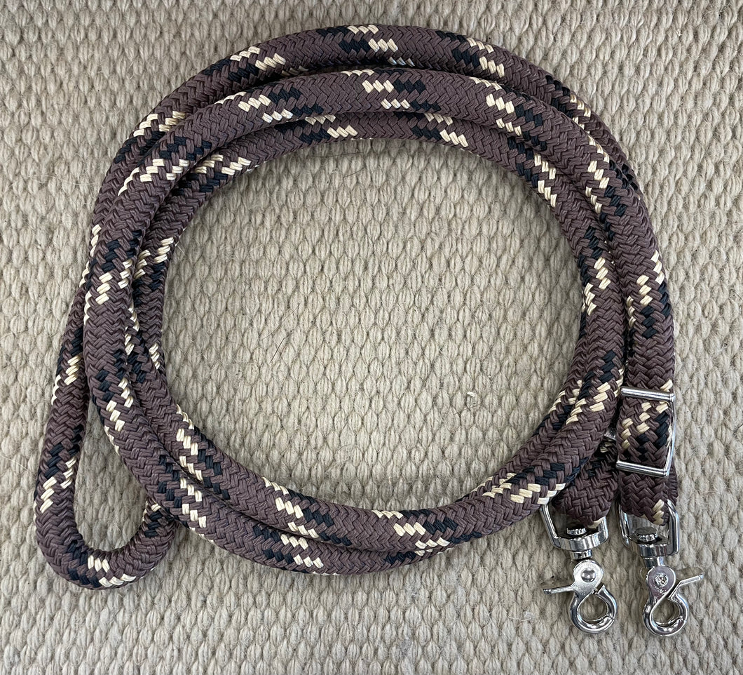 Closed Reins - CR27 - Yacht Braid Single Brown and Tan