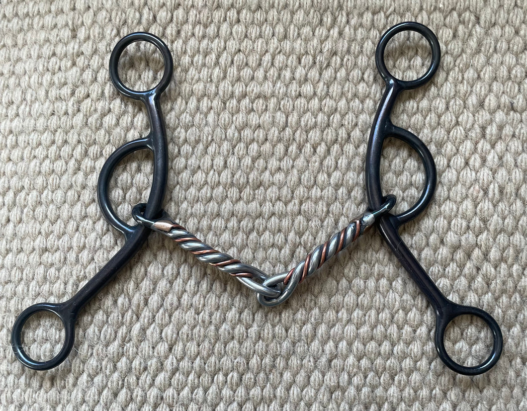 BIT - DT223- Dutton Sliding Gag Twisted Copper Snaffle