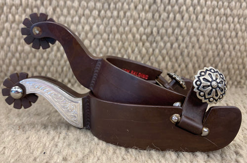 Spurs - SP03 - Tom Balding Ladies Brown w/ Overlay Shank Floral Button