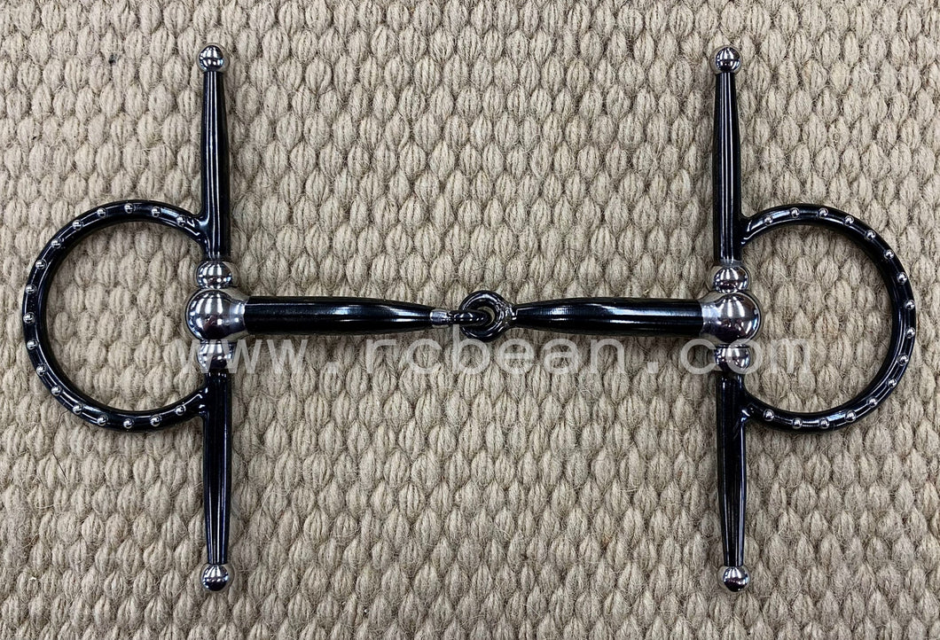 BIT - TB152 - Tom Balding Full Cheek Snaffle Black w/ Dots