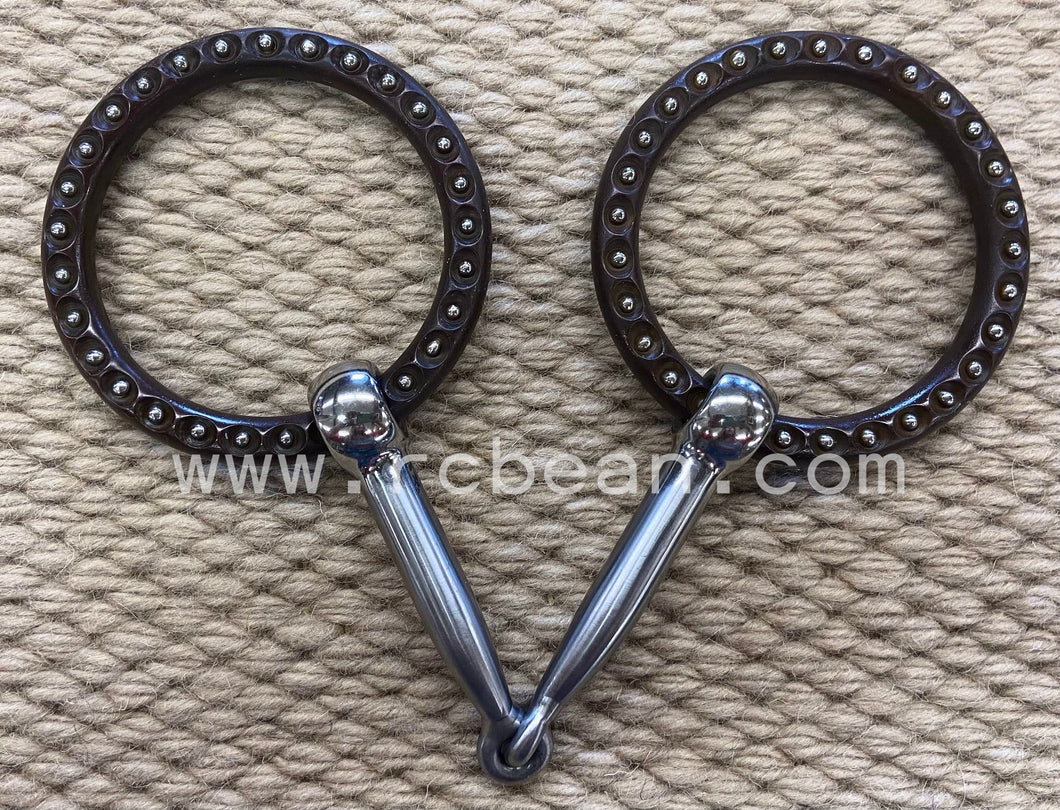 BIT - TB201 - Tom Balding Loose Ring Divots and Dots Snaffle Brown