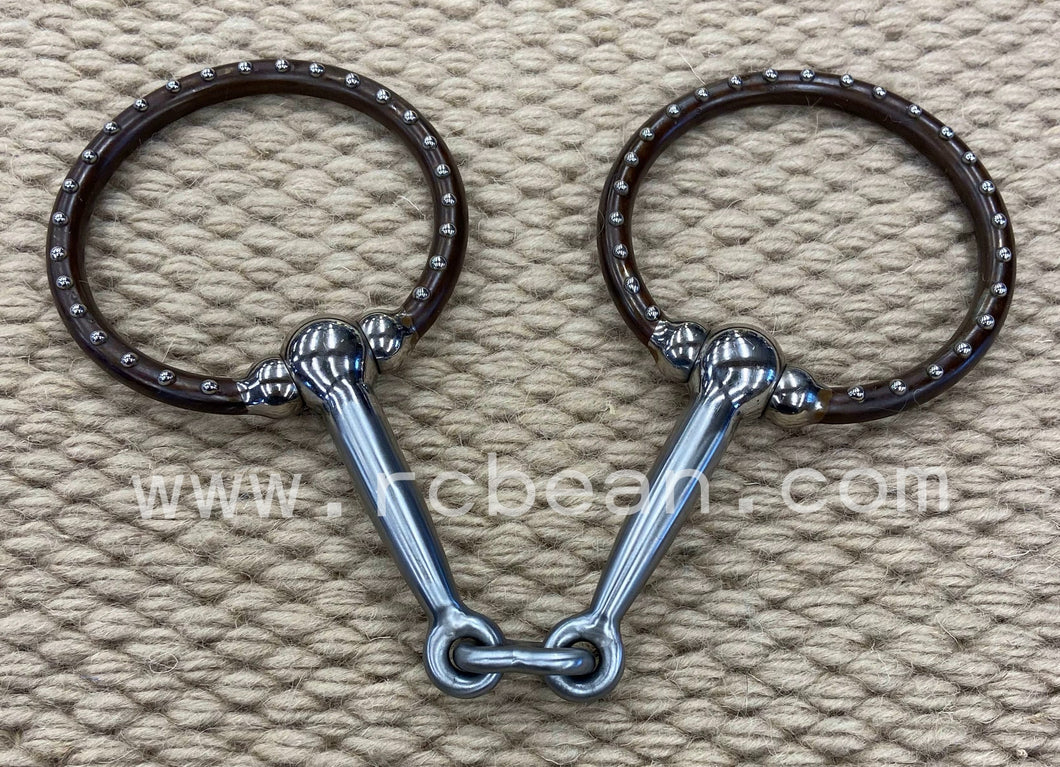 BIT - TB207 - Tom Balding Ballhinge Balanced Snaffle Brown w/ Dots