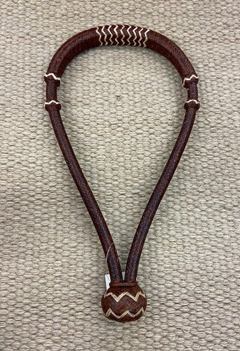 Bosal - B27 - 1/2” 16 Plait Brown Painted Bosal w/ Natural Accents
