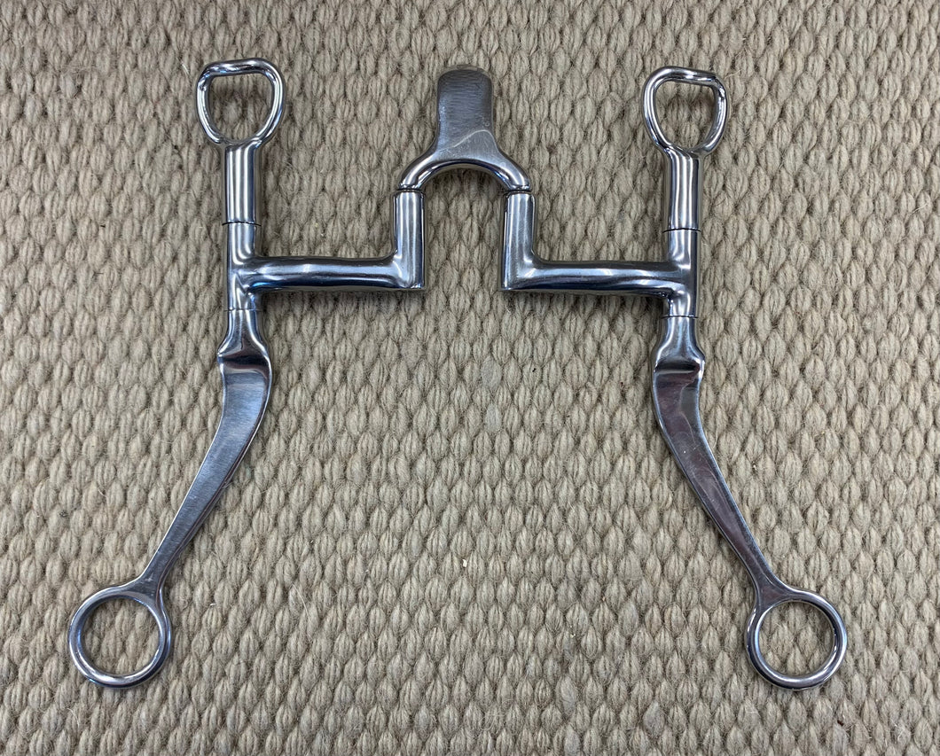 BIT - MB34 - Myler Flat Shank Sweet Iron Correctional Cathedral Port Stainless