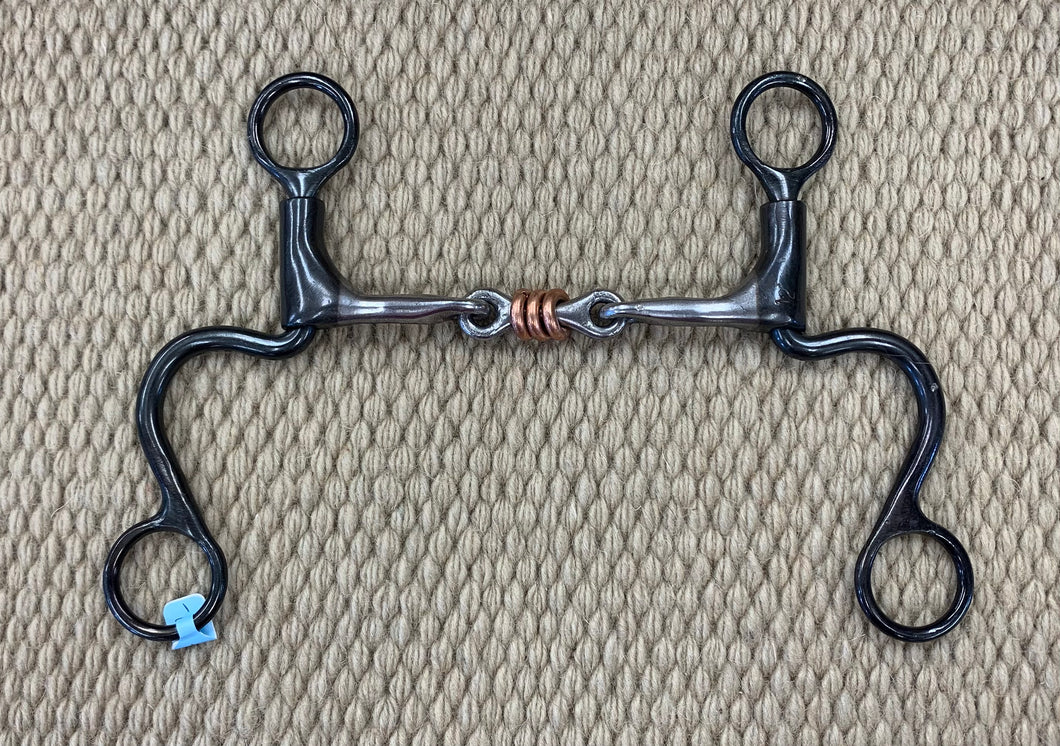 BIT - DT59 - Dutton Short Calvary Dogbone Snaffle w/ Copper Rings