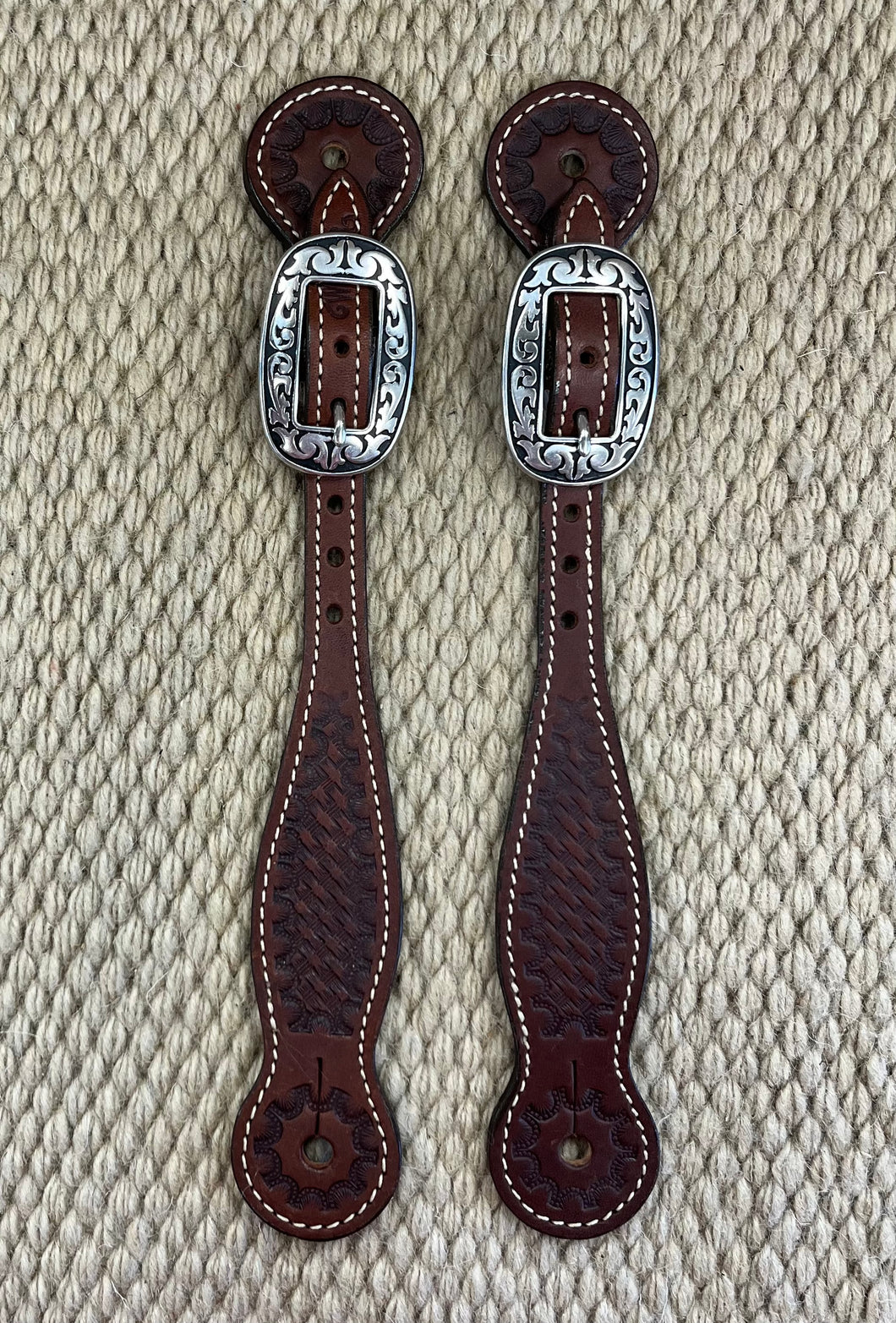 Spur Straps - SPS116 - Weaver Straight Basin Cowboy Chocolate Brown