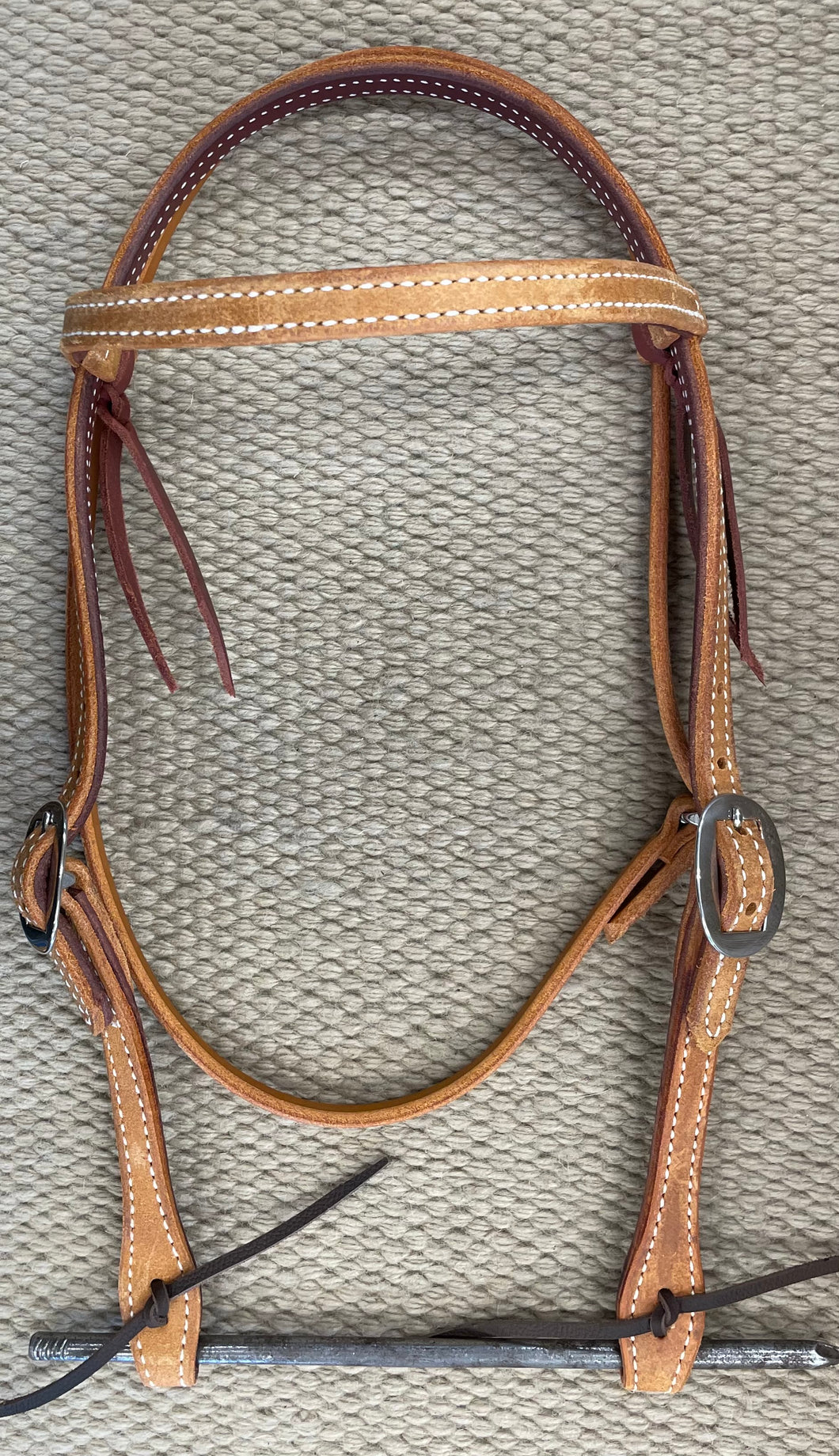 Headstall - HS303 - Rough Out Light Brown Browband Regular