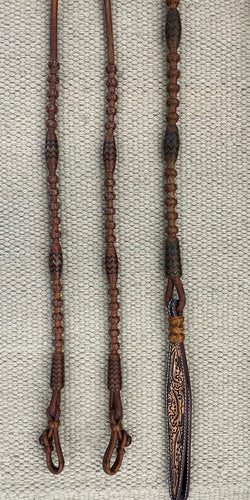 Romal Reins - RR23 - TRB 30 Plait George Moore Caramel w/ Black Accents 102