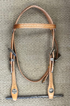 Headstall - HS316 - Tony Pedrini Light Browband Carlos Border w/ Mincer Silver