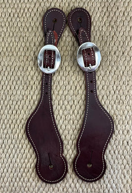 Spur Straps - SPS114 - Weaver Ladies Shaped Burgundy Latigo