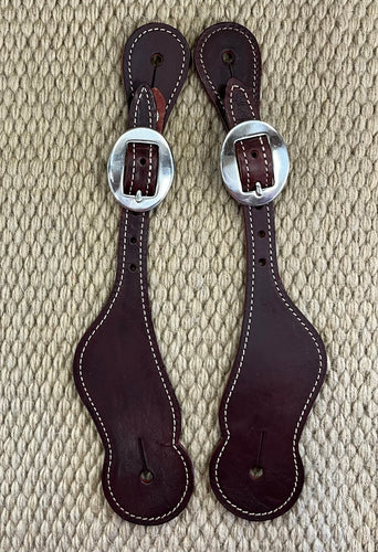 Spur Straps - SPS114 - Weaver Ladies Shaped Burgundy Latigo