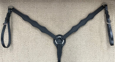 Breast Collar - BC33 - Basket Black Three Scallop