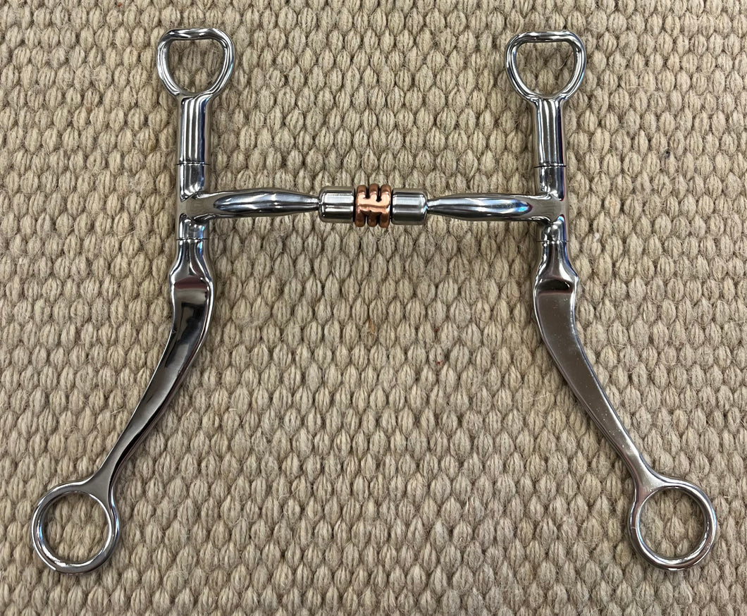 BIT - MB109 - Myler Flat Shank Comfort Snaffle w/ Copper Roller 4 3/4