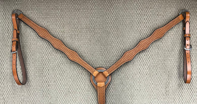 Breast Collar - BC35 - Basket Antiqued Three Scallop
