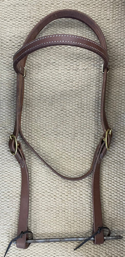 Headstall - HS180 - Heavy Oiled Draft Browband w/ Brass Hardware