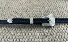 Headstall - HS143 - Basket Black Split Ear w/ Sterling Overlay