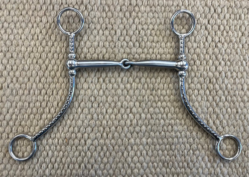 BIT - TB180 - Tom Balding Long Ballhinge Snaffle Stainless w/ Dots
