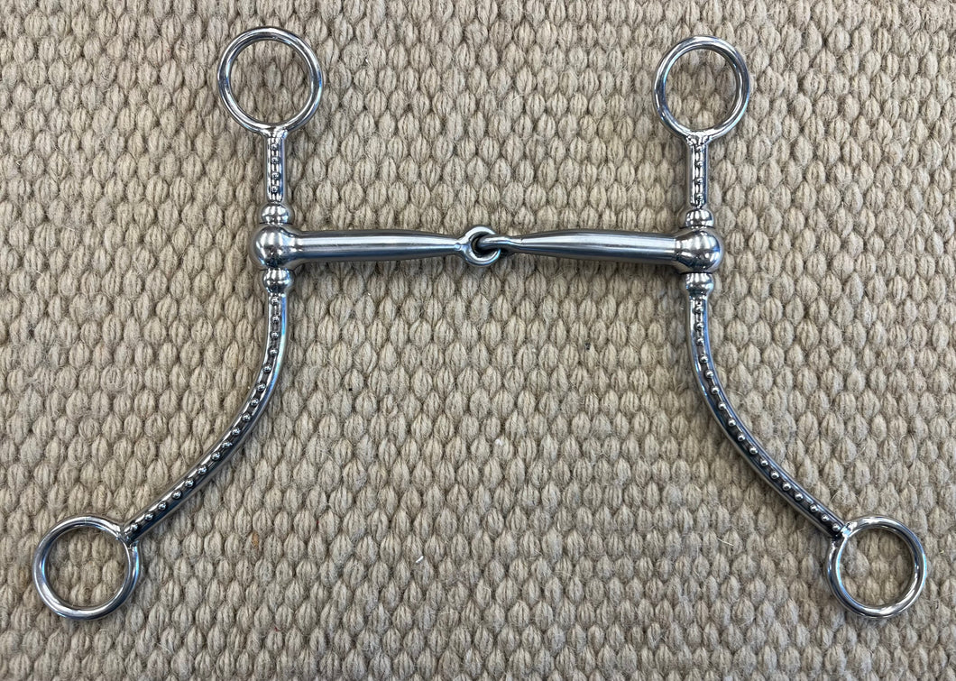 BIT - TB180 - Tom Balding Long Ballhinge Snaffle Stainless w/ Dots