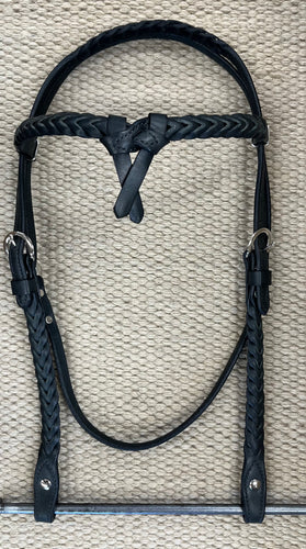 Headstall - HS217 - Black Braided Browband
