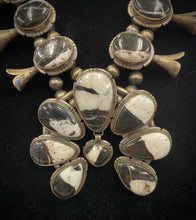 Jewelry - JW01 - White Buffalo Squash Blossom Turquoise Necklace