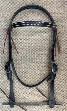Headstall - HS301 - Plain Black Browband Regular