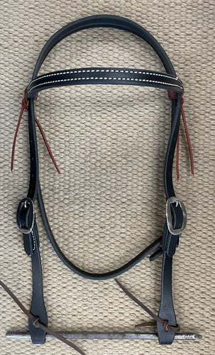 Headstall - HS301 - Plain Black Browband Regular