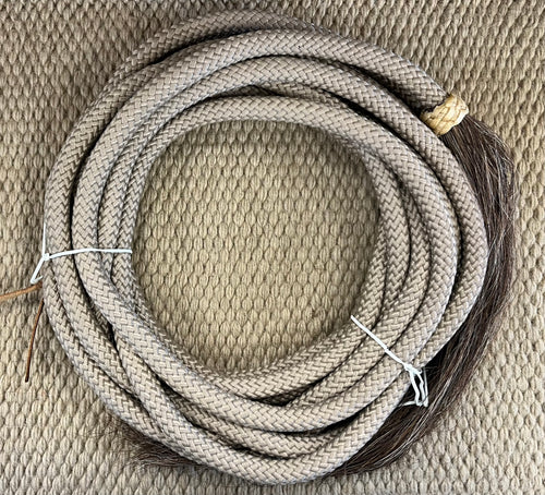 Mecate - MEC198 - 1/2”x22’ Paracord Tan w/ Horse Hair Tassel