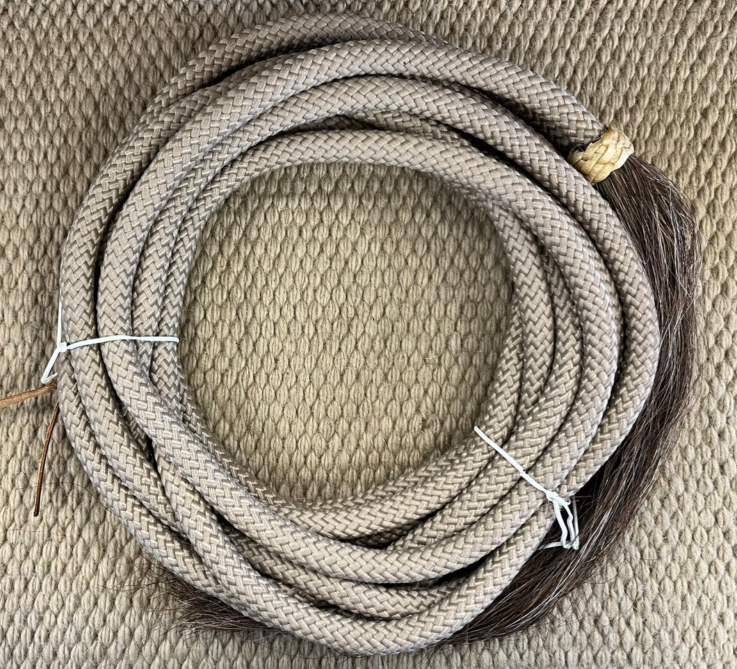 Mecate - MEC198 - 1/2”x22’ Paracord Tan w/ Horse Hair Tassel