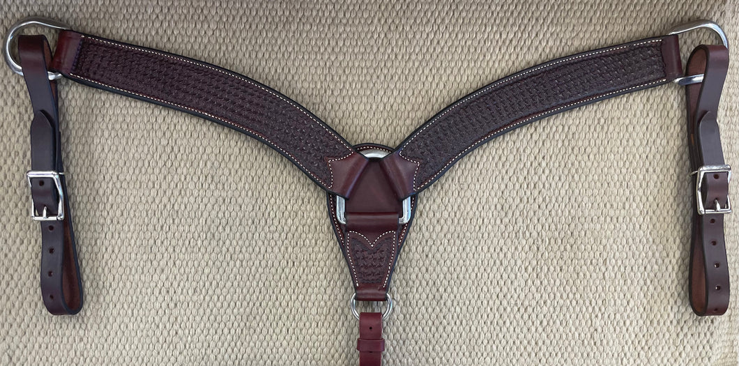 Breast Collar - BC43 - Cowboy Tack Rosewood Spider Stamp Dark Brown