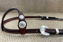 Headstall - HS296 - 5/8" Basket Brown Scalloped Single Ear