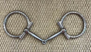 BIT - TB435 - Tom Balding D-Ring Ballhinge Snaffle Stainless w/ Dots