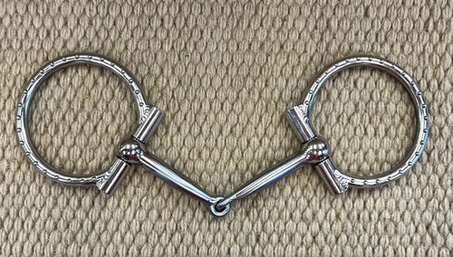 BIT - TB435 - Tom Balding D-Ring Ballhinge Snaffle Stainless w/ Dots