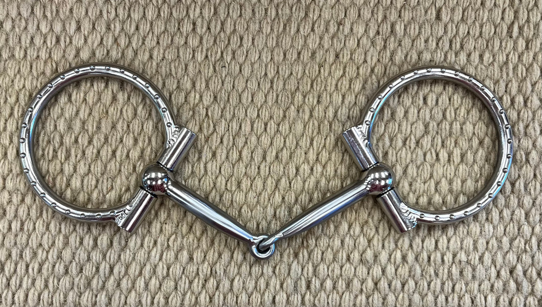 BIT - TB435 - Tom Balding D-Ring Ballhinge Snaffle Stainless w/ Dots