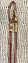 Romal Reins - RR27 - 12 Plait Light Brown Latigo and Rawhide 106"