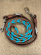Closed Reins - CR29 - 3/4" Barrel Reins w/ Turquoise Lace