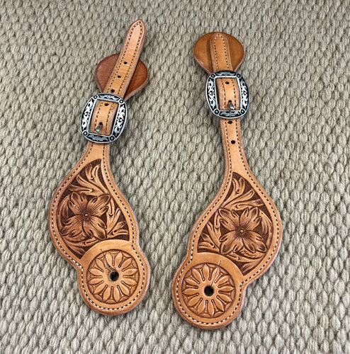 Spur Straps - SPS121 - Toni Pedrini Ladies Floral w/ Mincer Silver