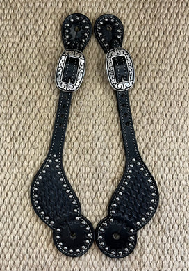 Spur Straps - SPS109 - Weaver Spotted Shaped Basket Stamp Black