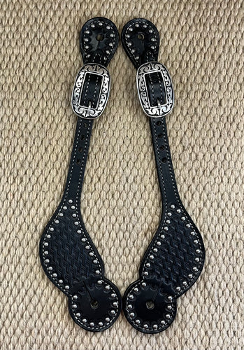 Spur Straps - SPS109 - Weaver Spotted Shaped Basket Stamp Black