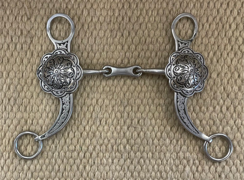 BIT - JW19 - Jeremiah Watt Short Shank Dogbone Snaffle w/ Concho