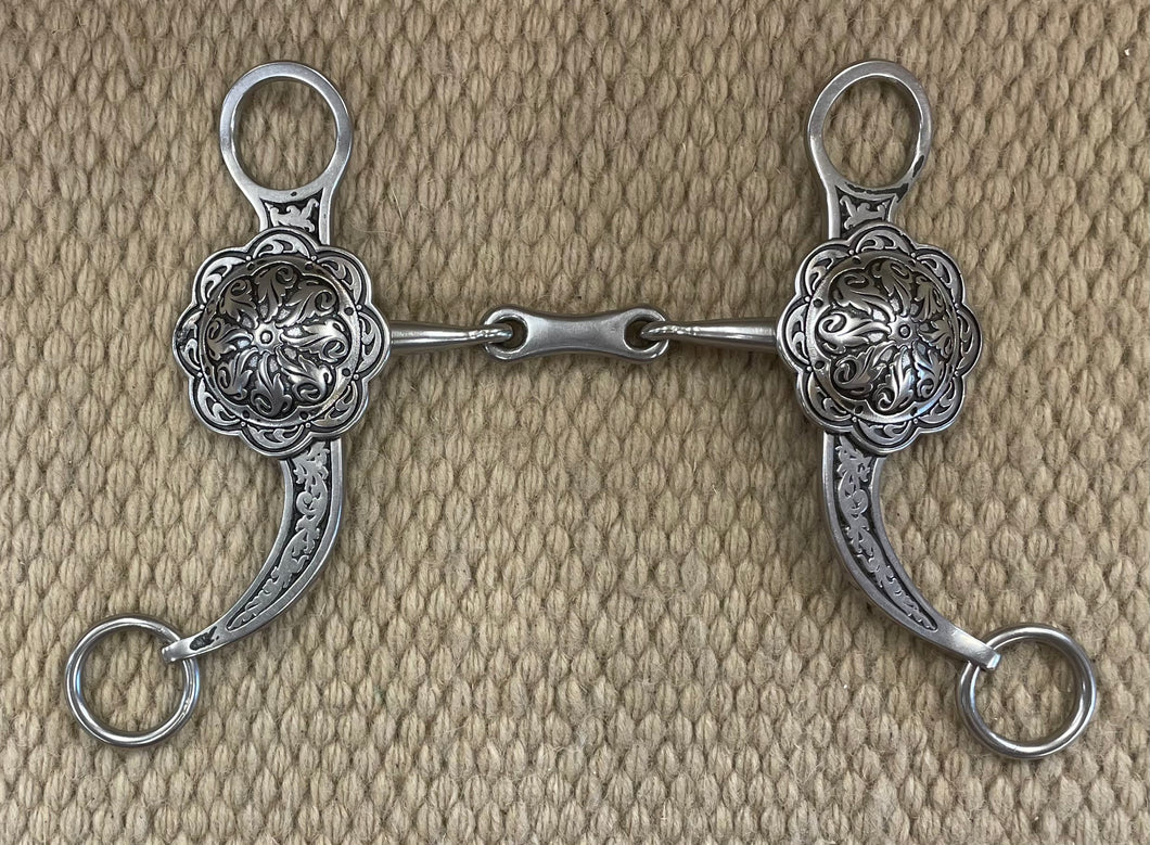 BIT - JW19 - Jeremiah Watt Short Shank Dogbone Snaffle w/ Concho