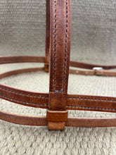 HS62-3/4" Harness Leather headstall, stitched W/Scalloped Cheeks Draft