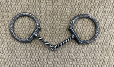 BIT - CE28 - Classic Equine Floral D-Ring Twisted Snaffle