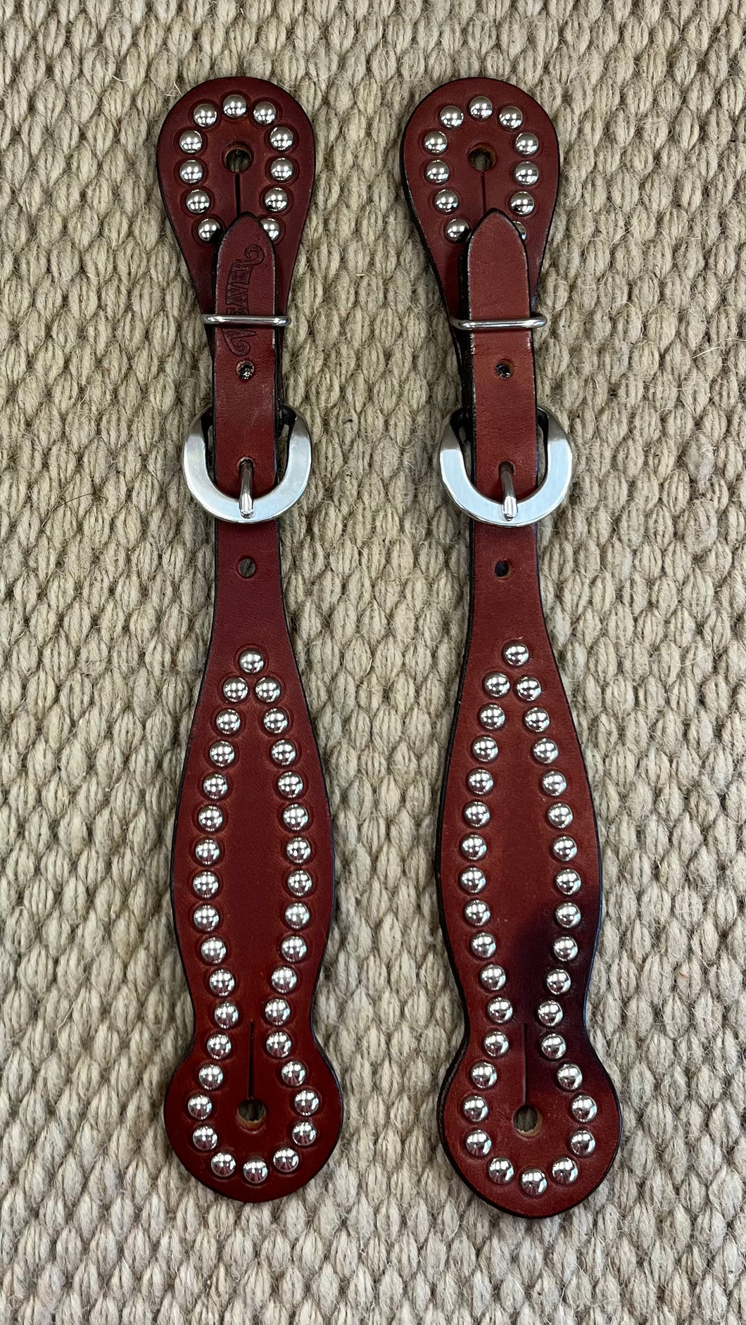 Spur Straps - SPS107 - Weaver Spotted Ladies Straight Dark Brown