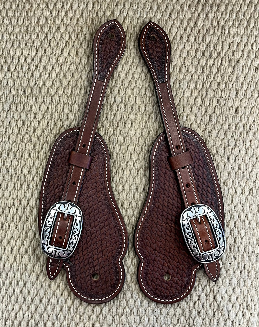 Spur Straps - SPS117 - Weaver Buckaroo Cowboy Basin Chocolate Brown