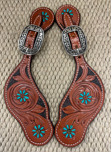 Spur Straps - SPS56 - Ladies Floral w/ Turquoise