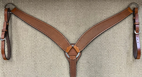 Breast Collar - BC11 - Basket Antiqued Large Shaped