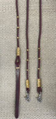 Romal Reins - RR26 - 4 Plait Latigo and Rawhide w/ Snap Ends 98